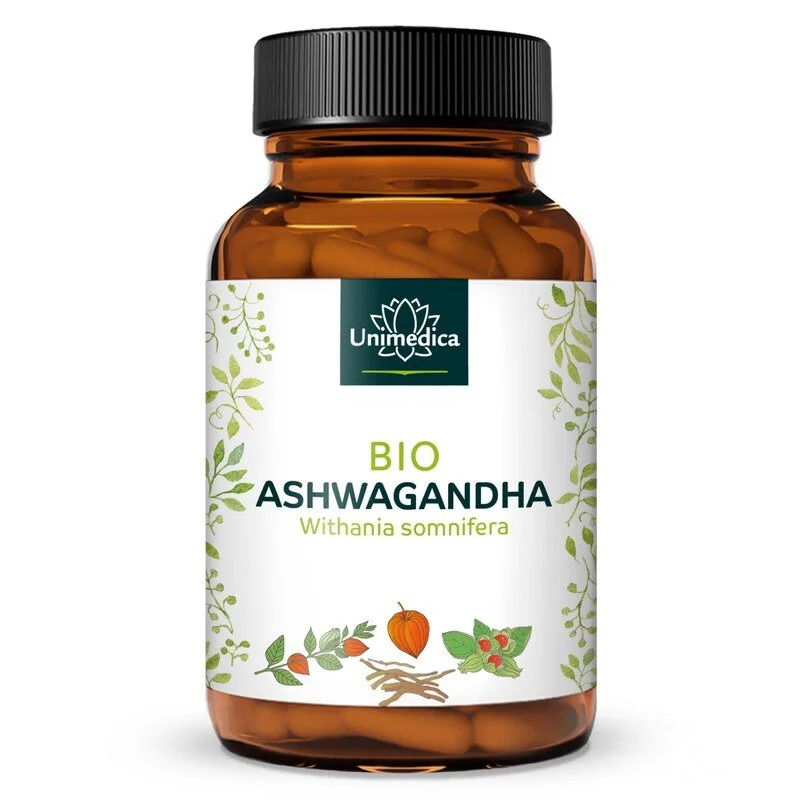 Bio Ashwagandha - 1.800 mg pro Tagesdosis (3 Kapseln) - hochdosiert - 180 Kapseln