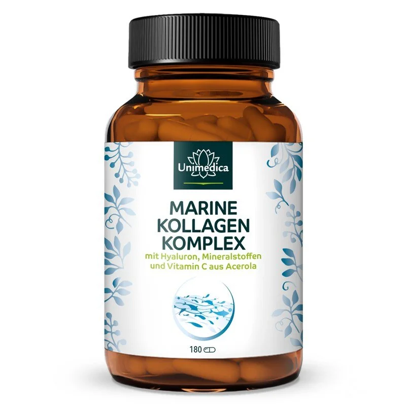 Marine Kollagen Komplex - mit Hyaluron, Vitaminen und Mineralien - 180 Kapseln