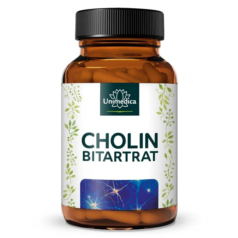 Cholin Bitartrat - 600 mg Cholin pro Tagesdosis (2 Kapseln) - 360 Kapseln