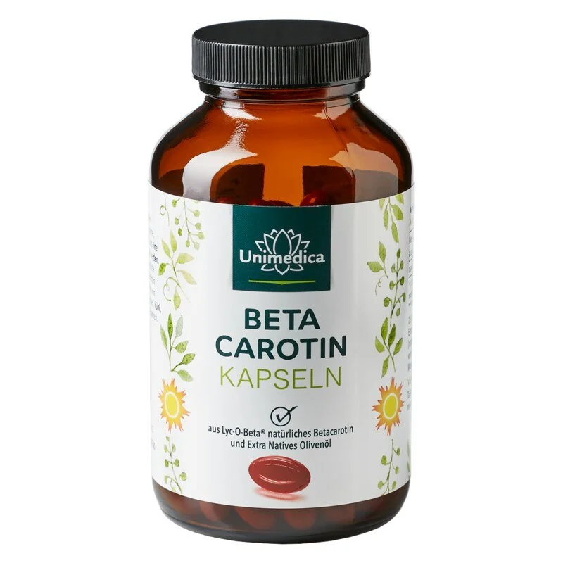 Beta Carotin - aus Lyc-O-Beta® - 15 mg - 25.000 IE pro Tagesdosis (1 Kapsel) - 180 Softgelkapseln