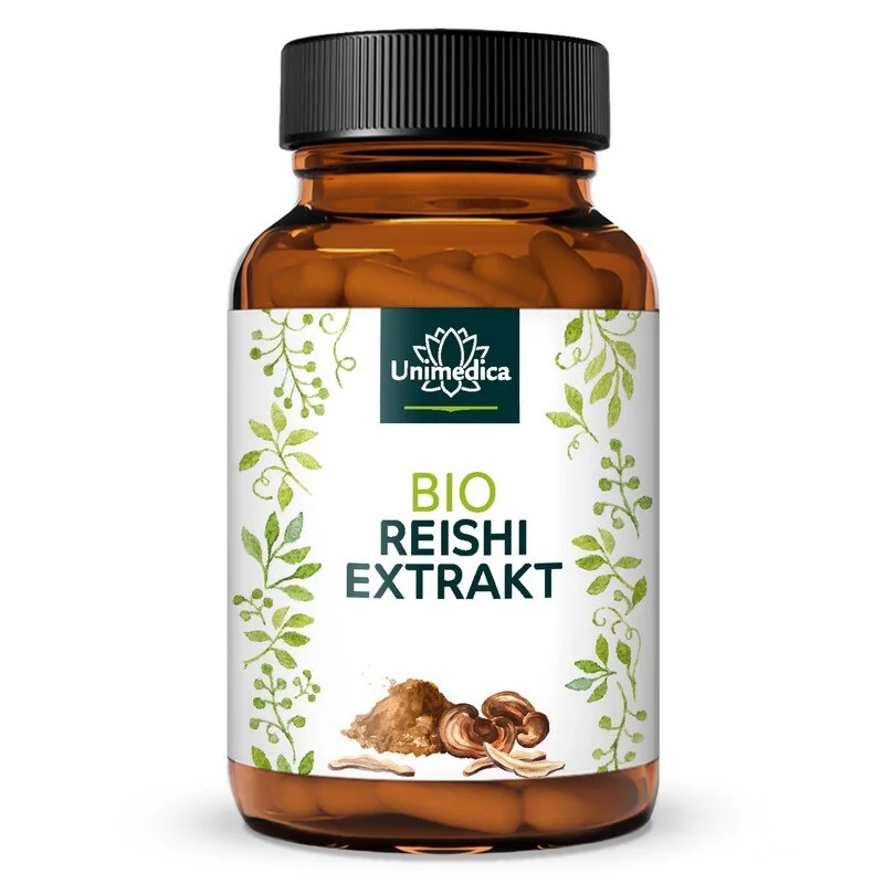 Bio Reishi Extrakt - 1.000 mg pro Tagesdosis (2 Kapseln) - Extrakt mit 30 % Polysacchariden - aus Wasserextraktion - 90 Kapseln