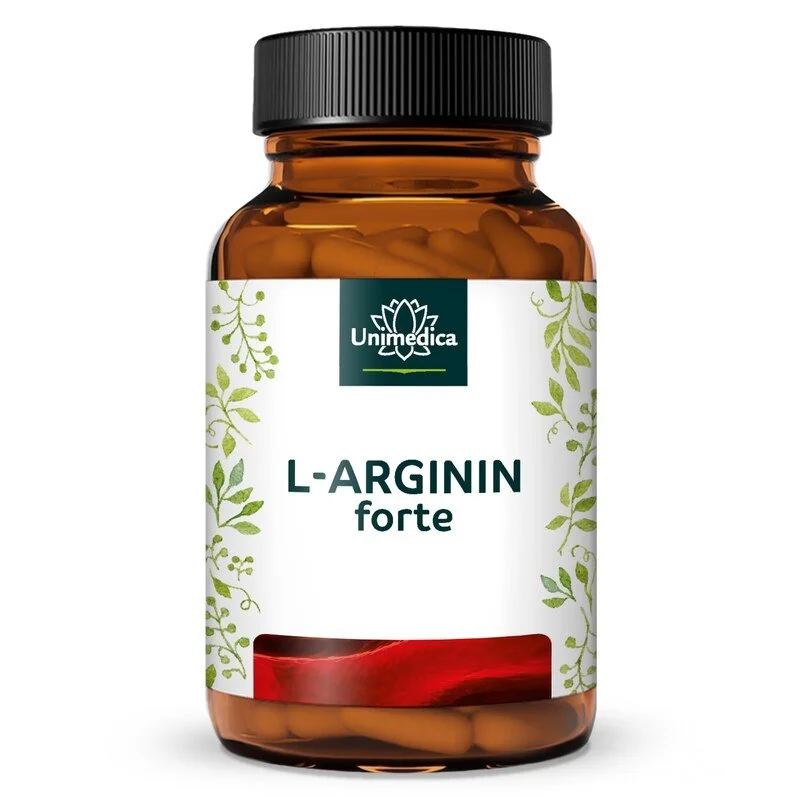 L-Arginin forte - 3.720 mg pro Tagesdosis (6 Kapseln) - aus natürlicher Fermentation - hochdosiert - vegan - 365 Kapseln