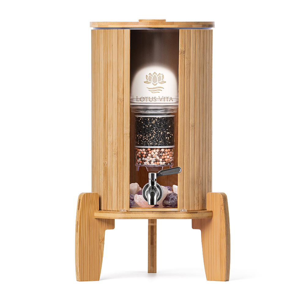 KIARA VITA PLUS® Arve Tischwasserspender mit Blume des Lebens