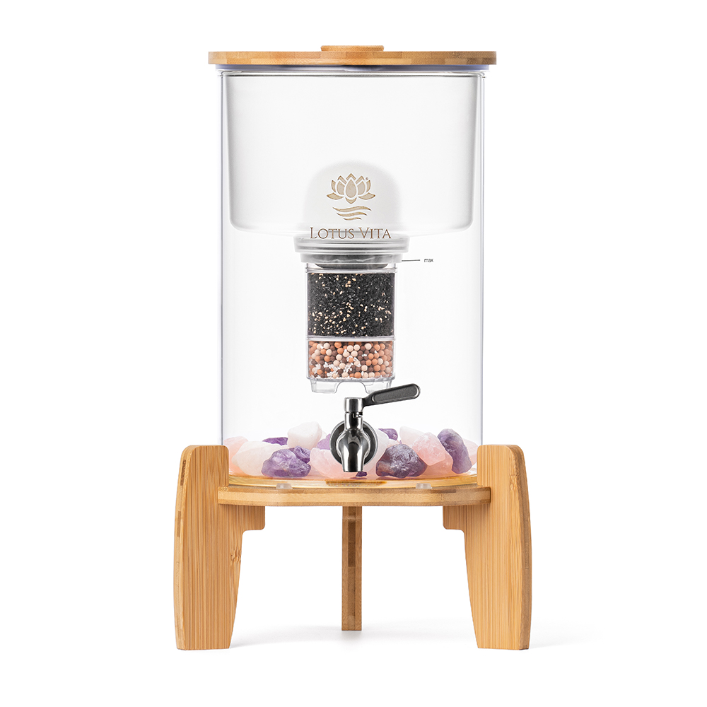 KIARA VITA PLUS®Arve Tischwasserspender mit Blume des Lebens